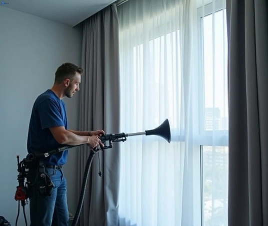 Professional commercial curtain cleaning process equipment Matty Curtain Cleaning lurnea-nsw